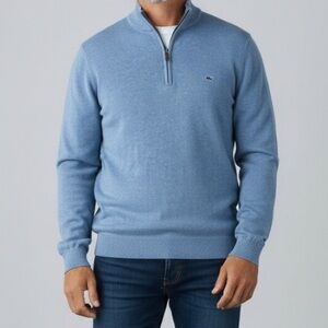 Vineyard Vines Sky Blue Quarter-Zip Sweater
